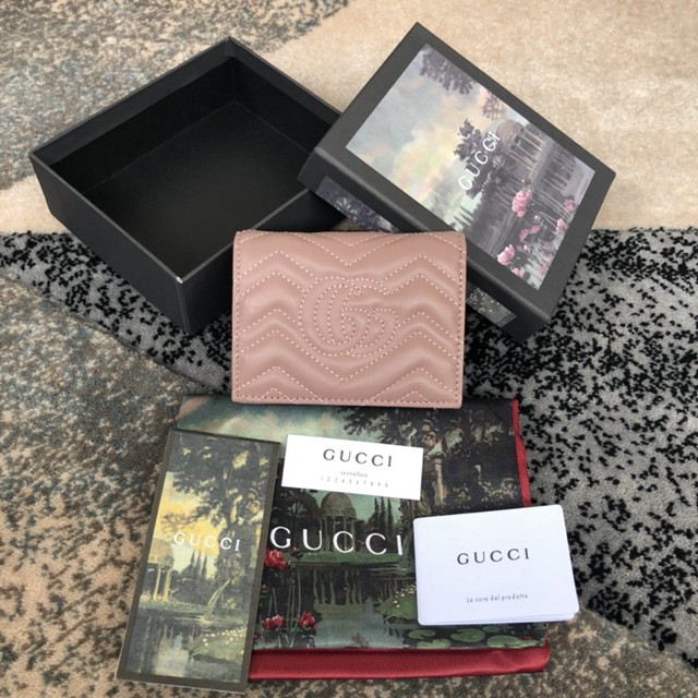 Gucci卡包 466492 古馳GG marmont小卡包 Gucci名片盒 Gucci女士零錢卡片盒  gqy3619